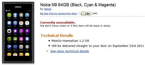 Nokia n9 hàng đặt sẽ được giao từ 239