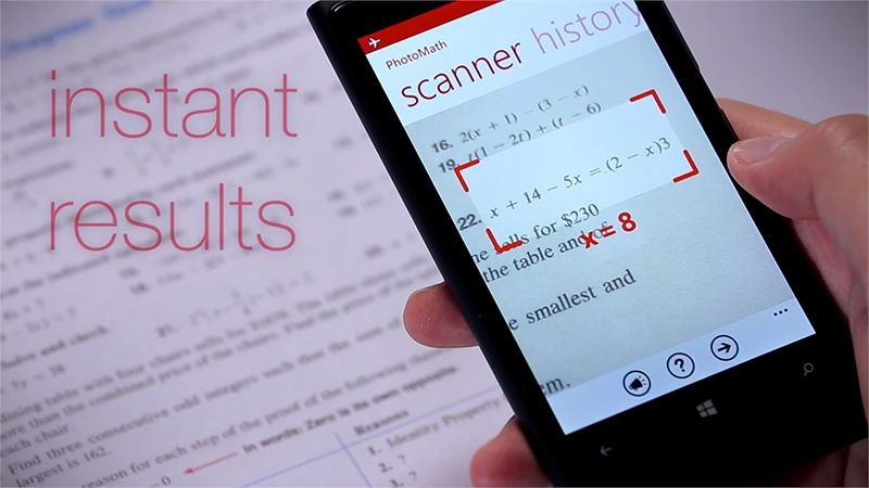 Photomath - ứng dụng chụp hình giải toán