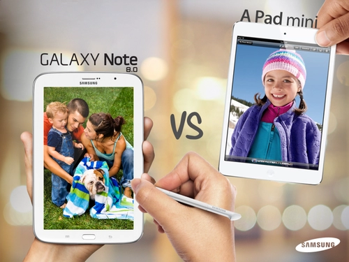 Quảng cáo galaxy note 80 dìm hàng ipad mini