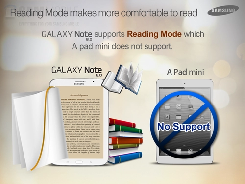 Quảng cáo galaxy note 80 dìm hàng ipad mini