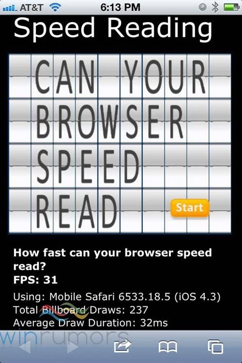 Safari trên ios 5 nhanh hơn ie9 trên windows mango