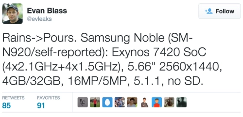 Samsung galaxy note 5 và s6 edge plus lộ ảnh chính thức