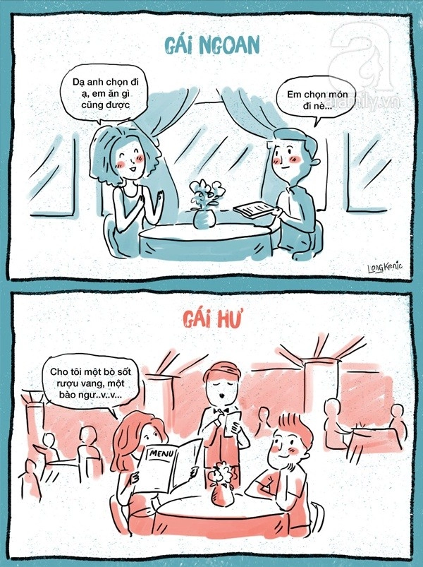 gái ngoan gái hư Sự khác biệt chuẩn không cần chỉnh về gái ngoan gái hư
