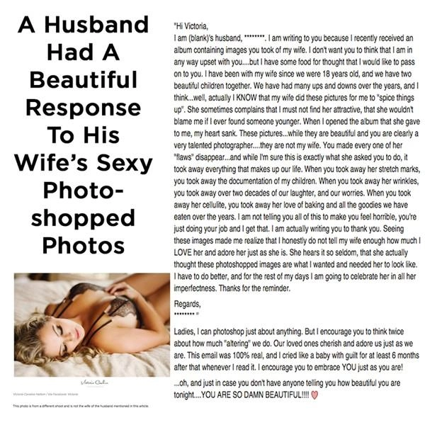 Tâm sự của người chồng không thích những bức ảnh photoshop hoàn hảo của vợ