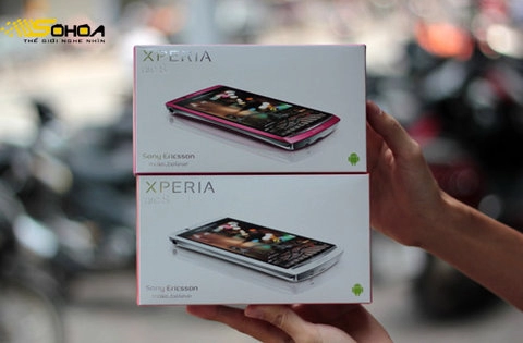 Xperia arc s hồng và trắng về vn