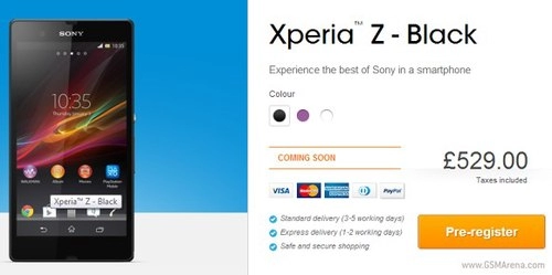 Xperia z bán tại anh với giá 174 triệu đồng