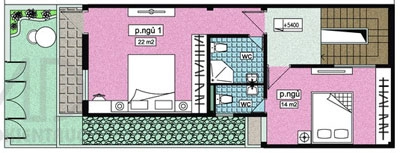 Nhà phố trong hẻm 55 x 15 m