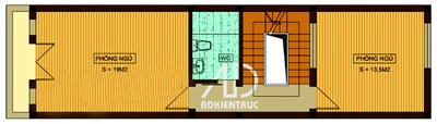 Nhà và văn phòng nhỏ 4 x 13 m