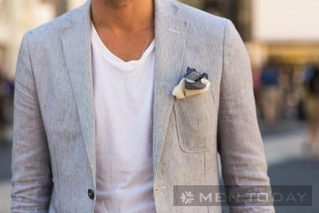 Quý ông lịch lãm với khăn vuông bỏ túi tại new york fashion week 2014