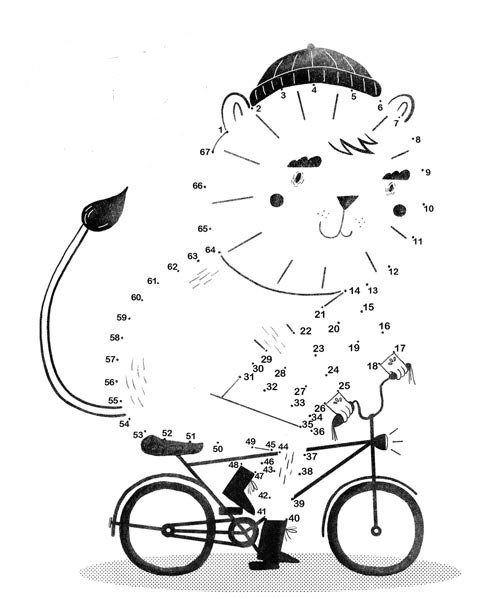 Tranh nối mèo đi xe đạp