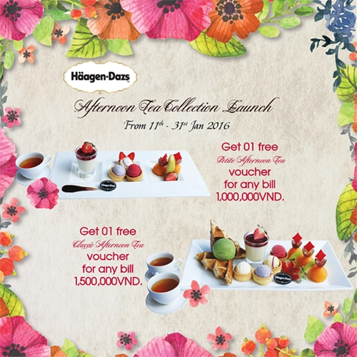 Afternoon tea tiệc trà quý tộc tại hagen-dazs