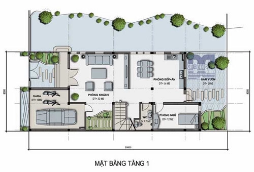 Biệt thự 160 m2 ven sông