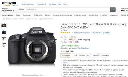 Canon có thể đã ngừng sản xuất eos 7d