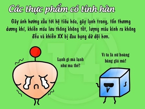 Thực phẩm gây hại cho xx khi ăn trong kỳ kinh nguyệt