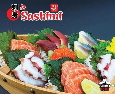 Thưởng thức sashimi tại sumobbq