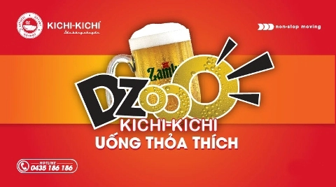 Uống bia tươi zamky miễn phí tại kichi kichi