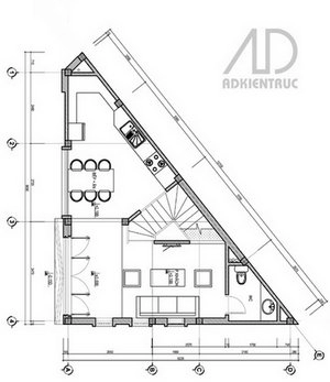 Xây nhà trên đất tam giác vuông