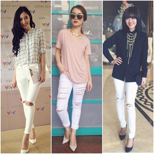 3 mốt quần jeans làm say lòng sao việt