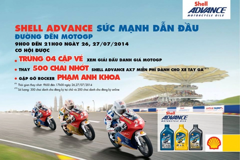 500 suất thay nhớt shell advance tại việt nam motorbike festival