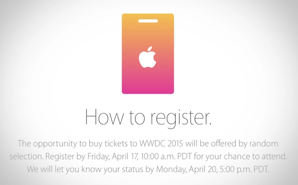 Apple cho phép đăng ký thư mời sự kiện wwdc 2015