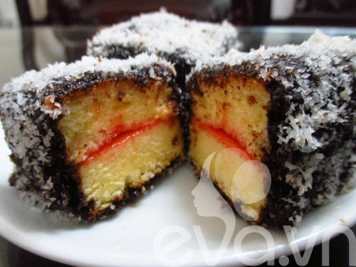 Bánh lamingtons nhân mứt ngon mềm