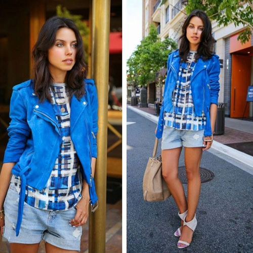 Blogger thời trang làm ảo thuật với màu xanh