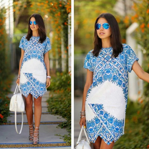 Blogger thời trang làm ảo thuật với màu xanh