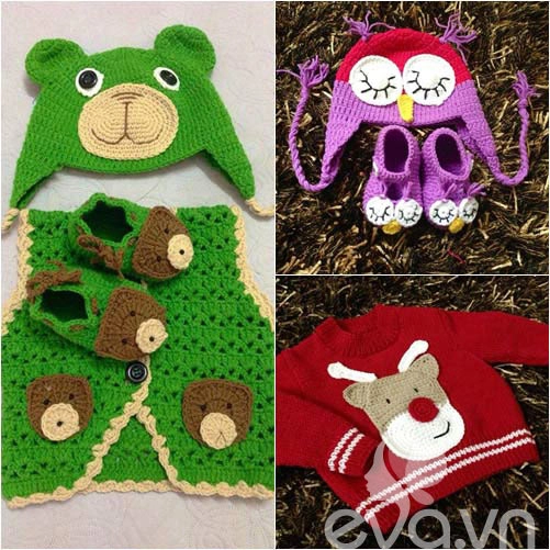 Các mẹ rộ trào lưu đan móc váy áo cho con