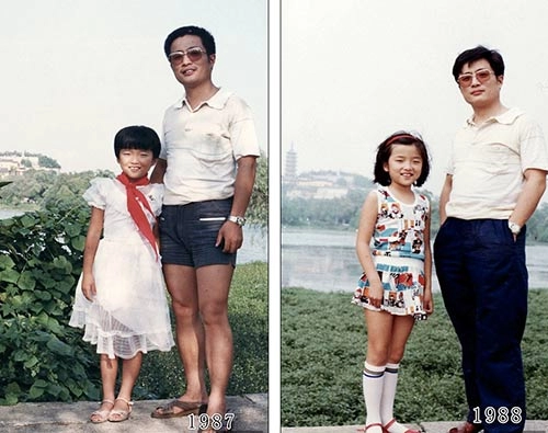 Cảm động cha và con gái chụp ảnh cùng một chỗ suốt 35 năm
