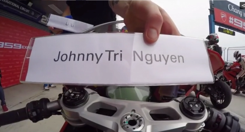 clip johnny trí nguyễn chạy thử ducati 959 panigale trên đường đua thailand