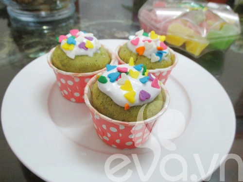 Cupcake bơ trà xanh đón tuần mới