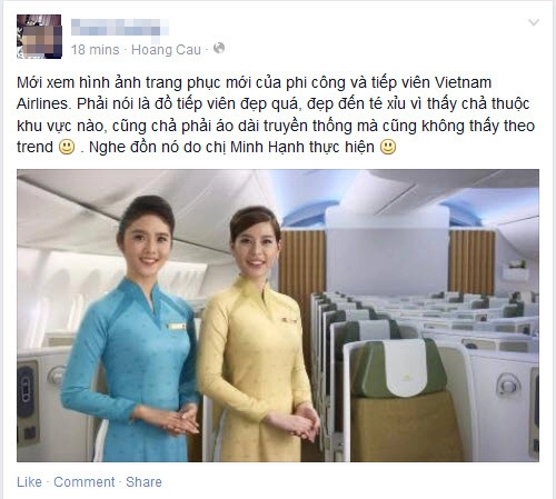 Đồng phục mới của tiếp viên vietnam airlines bị chê xấu
