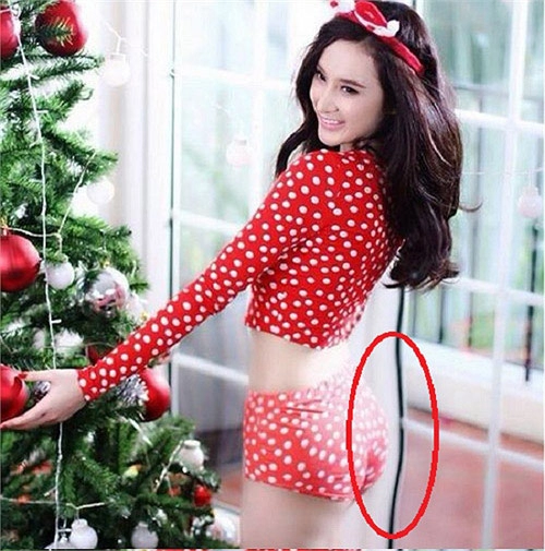 Hà hồ bị méo mó vì photoshop quá đà