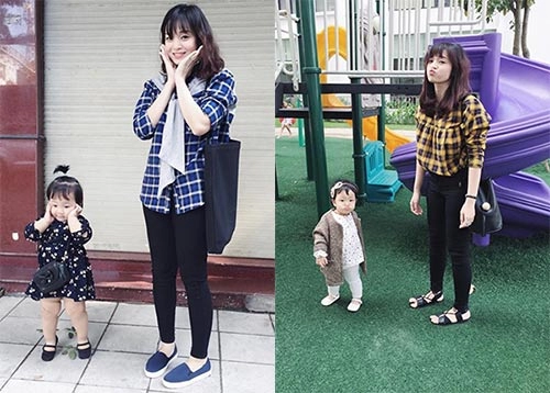 Hot mom hà nội và cô con gái 17 tháng có style cực chất