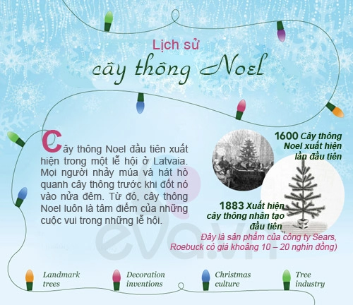 Infographic lịch sử 400 năm của cây thông noel