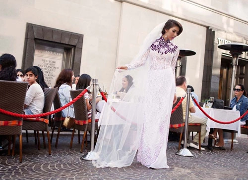 Minh triệu ngọc quyên diện áo dài cưới trên đất mỹ
