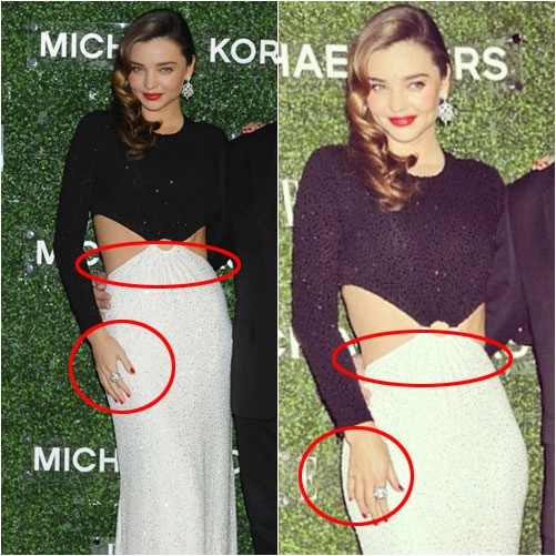 Miranda kerr bị bóc mẽ photoshop quá đà