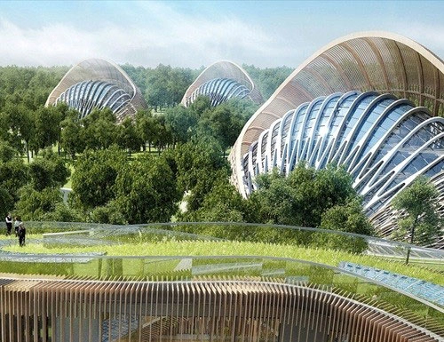 Nhà hình nón ở siêu thành phố tương lai tq