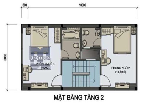 Nhà ống 2 tầng diện tích 50m2