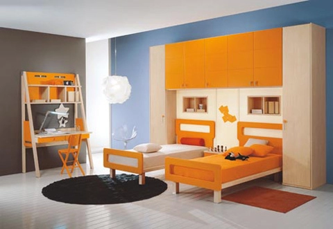 Phối màu cam ấm cúng trong phòng ngủ