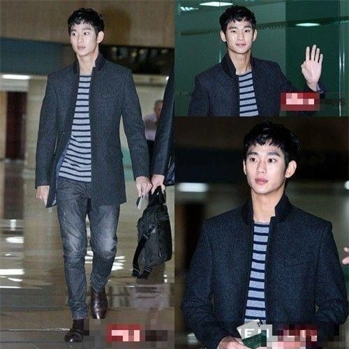 Phong cách thời trang sân bay trẻ trung và ấn tượng của kim soo hyun