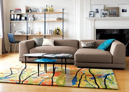 Thảm trải phòng khách rực rỡ sắc màu