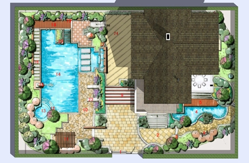 Thiết kế biệt thự vườn một tầng có bể bơi