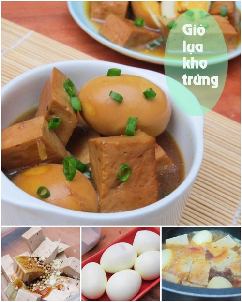 Thực đơn giò kho trứng canh khoai sọ