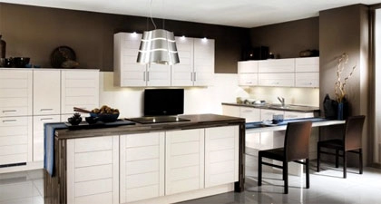 Tủ bếp trắng - đen phong cách hiện đại