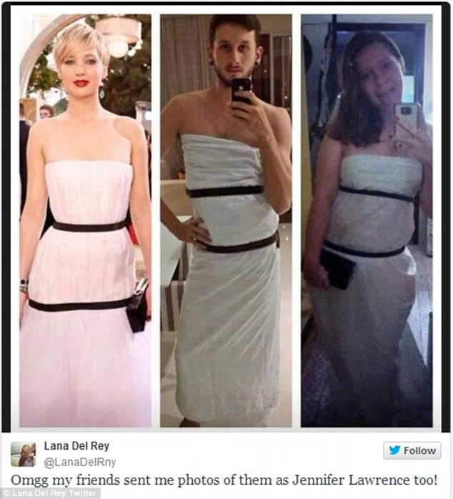 Váy dior của jennifer lawrence bị dân mạng chế giễu