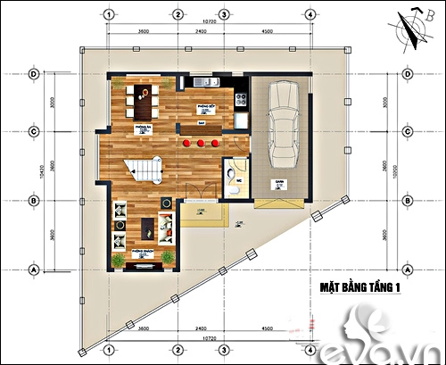 Xây 167m2 nhà 2 mặt tiền hút mắt