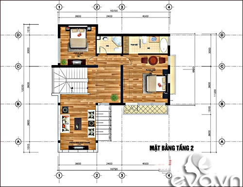 Xây 167m2 nhà 2 mặt tiền hút mắt