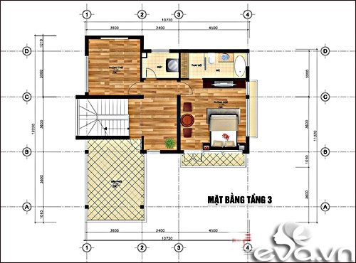 Xây 167m2 nhà 2 mặt tiền hút mắt