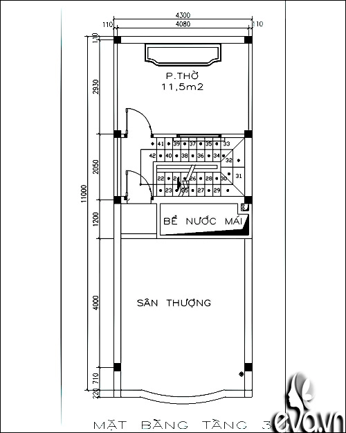 Xây nhà ống 3 tầng 47m2 thật ưng ý